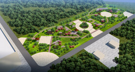 小区景观绿化设计案例鸟瞰效果图