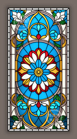 教堂蒂凡尼彩晶玻璃艺术图案
