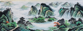 聚宝盆山水画