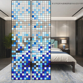 高清分层透明底屏风玻璃打印图