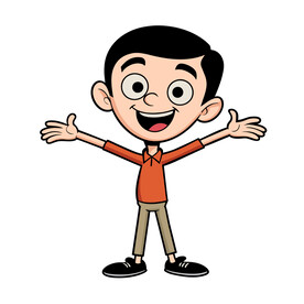 矢量人物张开双臂的女人