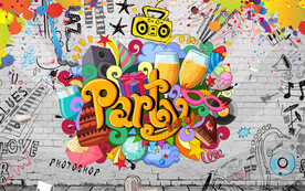 工装涂鸦背景墙