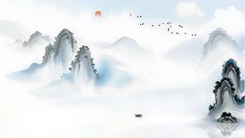 中式山水背景墙