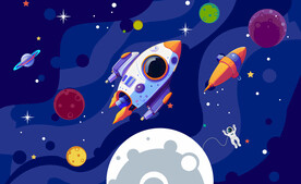 卡通太空宇宙星空