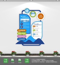 企业办公室竖版文化墙