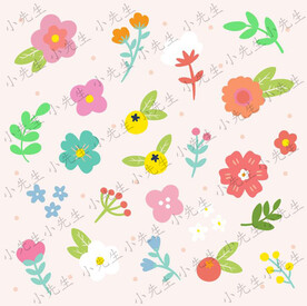 花朵碎花印花背景图案