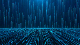 蓝色粒子光线晚会背景AE模板