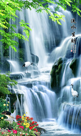 山水画大瀑布