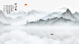 意境水墨山水背景图