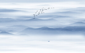 中式意境水墨山水画