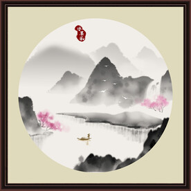 水墨山水无框画