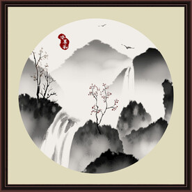 水墨山水无框画