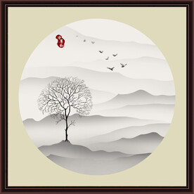 水墨山水无框画