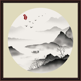 水墨山水无框画