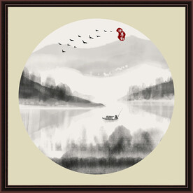 水墨山水无框画