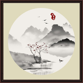 水墨山水无框画