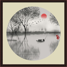 水墨山水无框画