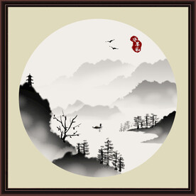 水墨山水无框画