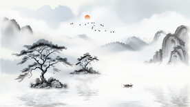 中式水墨意境背景