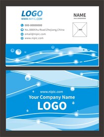 蓝色渐变科技公司名片设计模板