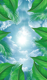 极致梦幻树叶云彩吊顶