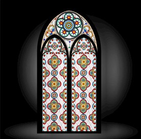教堂玻璃花窗图案设计 