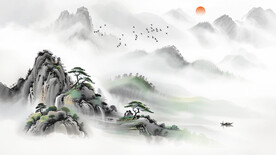 水墨画山水风景