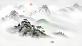 风景水墨画背景