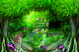 森系绿色婚礼背景PSD源文件 