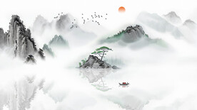 意境山水水墨电视背景