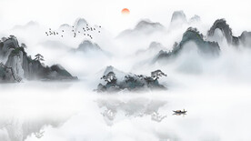 水墨风景背景墙