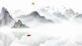 新中式水墨山水画