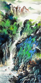 国画水墨山水画