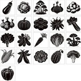 扁平风格蔬菜图标