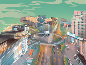 国潮手绘佛山南海大沥环形天桥