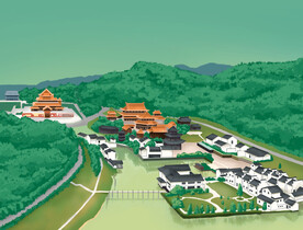 国潮手绘佛山南海狮山南国桃园