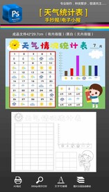 暑假天气统计表数学手抄报小报