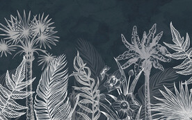 北欧抽象热带植物背景墙