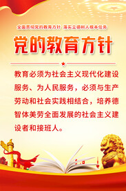 党的教育方针宣传展板