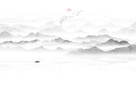 意境水墨山水画