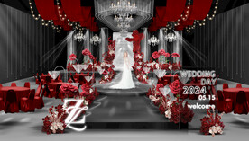 红色婚礼效果图设计