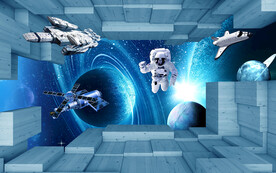 立体3D现代星空背景墙