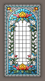 印度风情蒂凡尼教堂彩色玻璃图案