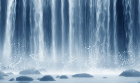 招财瀑布山水幕墙