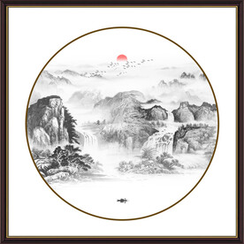圆形山水画