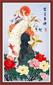 孔雀牡丹图