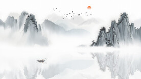 新中式山水壁画