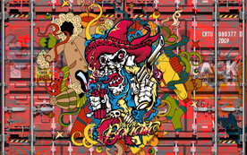 涂鸦工装集装箱背景