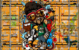 工装涂鸦背景墙