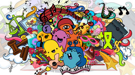 涂鸦工装背景墙